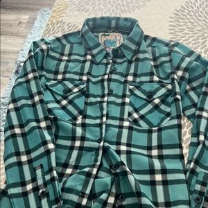 DIXXON Green and Black Casual Button Down Shirt